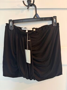 Bella Luxx Black Draped Skort with Elastic Waist